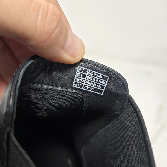 Fitflop Womens Size 9 Black F Mode Chelsea Leather Pull On Ankle Boots Flatform - Picture 8 of 13